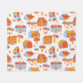 Schattigee herenhuizen: Doodle Fleece Deken (Voorkant (Horizontaal))