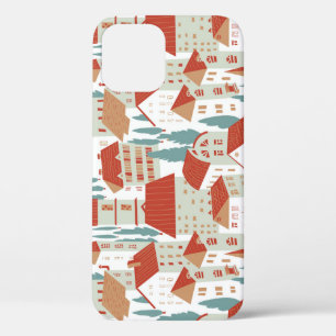 Schattigee herenhuizen: naadloze illustratie Case-Mate iPhone case