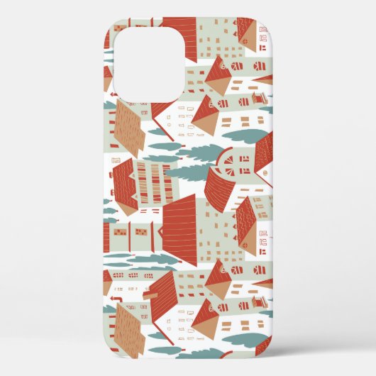Schattigee herenhuizen: naadloze illustratie Case-Mate iPhone case (Achterkant)