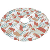 Schattigee herenhuizen: naadloze illustratie kerstboom rok (Gekanteld)