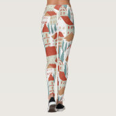 Schattigee herenhuizen: naadloze illustratie leggings (Achterkant)
