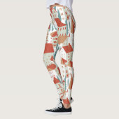 Schattigee herenhuizen: naadloze illustratie leggings (Links)