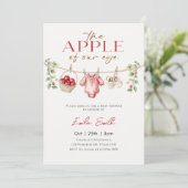 Schattigee Herfst Apple Baby Clothesline Baby show Kaart (Staand voorkant)