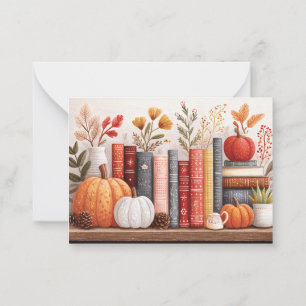Schattigee Herfst Botanische Boekenplank Notitiekaartje