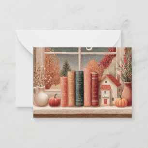 Schattigee Herfst Botanische Boekenplank Notitiekaartje