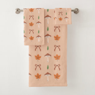 Schattigee Herfst Bow Patroon Badhanddoek Set Bad Handdoek