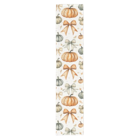Schattigee Herfst Bow Pattern Gelamineerd Placemat Korte Tafelloper (Voorkant)