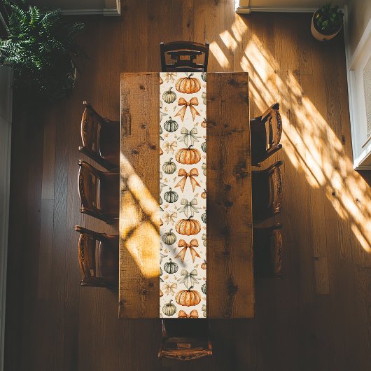 Schattigee Herfst Bow Pattern Gelamineerd Placemat Korte Tafelloper