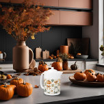 Schattigee Herfst Bow Pattern Gelamineerd Placemat Theepot<br><div class="desc">Breng warmte en charme in je theetijd met onze Schattigee Herfst Bow Pattern Theepot! Met heerlijke herfst bogen, levendige herfst gebladerte, en schattige pompoenen, deze theepot is ideaal voor het serveren van uw favoriete herfstbrouwsels. Ideaal voor gezellige bijeenkomsten of rustige momenten thuis, het voegt een feestelijke touch aan uw herfst...</div>