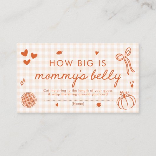 Schattigee Herfst Cutie Pie Hoe groot is mama's bu Informatiekaartje (Voorkant)