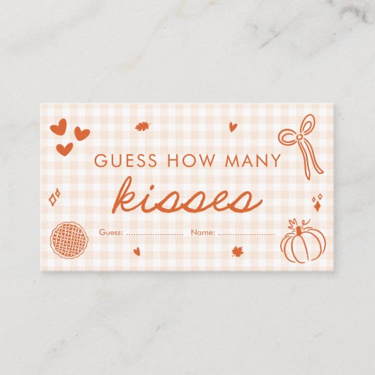 Schattigee Herfst Cutie Pie Raad hoeveel kussen sp Informatiekaartje (Voorkant)