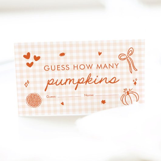 Schattigee Herfst Cutie Pie Raad hoeveel pompoenen Informatiekaartje