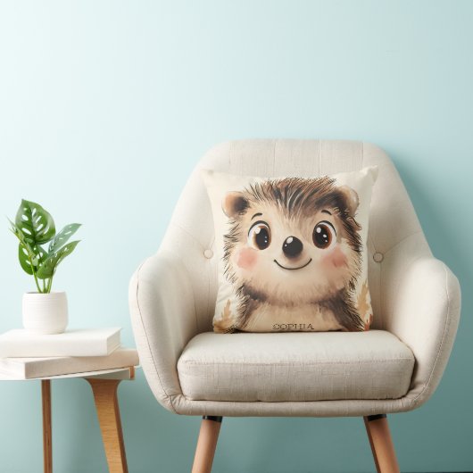 Schattigee Herfst Dierlijke Egel Gepersonaliseerde Kussen (Stoel)