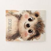 Schattigee Herfst Dierlijke Egel Gepersonaliseerde Legpuzzel (Horizontaal)