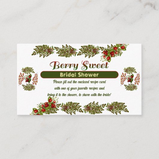 Schattigee Herfst Foliage Autumn Berry Sweet Vrijg Informatiekaartje (Voorkant)