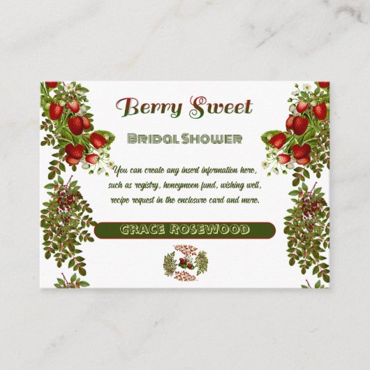 Schattigee Herfst Foliage Autumn Berry Sweet Vrijg Informatiekaartje (Voorkant)