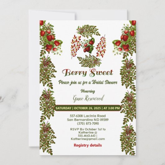 Schattigee Herfst Foliage Autumn Berry Sweet Vrijg Kaart (Voorkant)