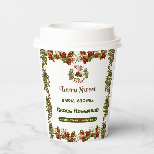 Schattigee Herfst Foliage Autumn Berry Sweet Vrijg Papieren Bekers (Achterkant)