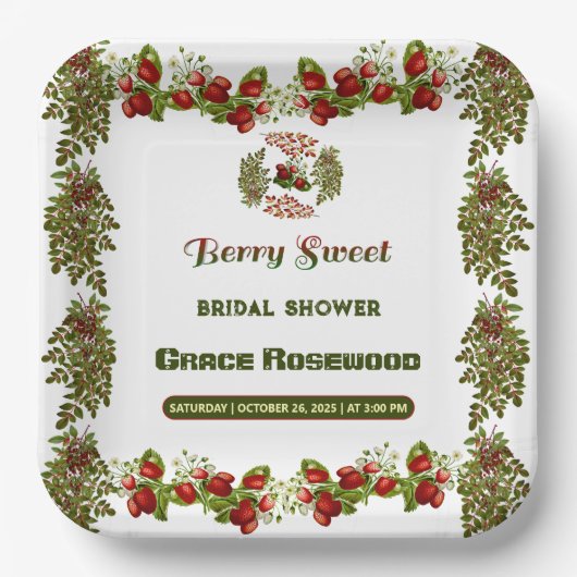 Schattigee Herfst Foliage Autumn Berry Sweet Vrijg Papieren Bordje (Voorkant)