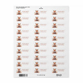 Schattigee Herfst Fox Retour Adreslabels Etiket (Full Sheet)