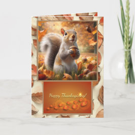 Schattigee Herfst Funny Eekhoorn Thanksgiving Kaar Bedankkaart