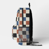 Schattigee herfst gekleurde dambord monogram Initi Bedrukte Rugzak (Rechts)