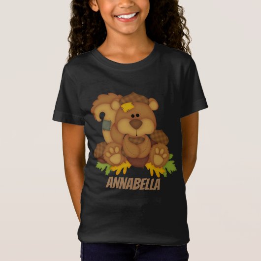 Schattigee Herfst Gevulde eekhoorn naam toevoegen T-shirt (Voorkant)