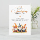 SCHATTIGEE HERFST GNOMES THANKSGIVING KAART (Staand voorkant)