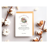 Schattigee Herfst Groen & Plum Pompoen Thema Baby  Bedankkaart