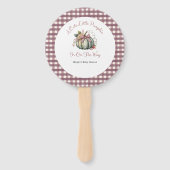 Schattigee Herfst Groen & Plum Pompoen Thema Baby  Handwaaier (Achterkant)