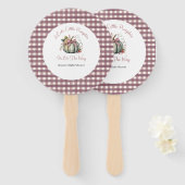 Schattigee Herfst Groen & Plum Pompoen Thema Baby  Handwaaier (Voorkant en achterkant)