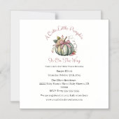 Schattigee Herfst Groen & Plum Pompoen Thema Baby  Magnetische Uitnodiging (Voorkant)