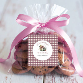 Schattigee Herfst Groen & Plum Pompoen Thema Baby Vierkante Sticker