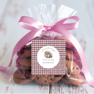 Schattigee Herfst Groen & Plum Pompoen Thema Baby  Vierkante Sticker