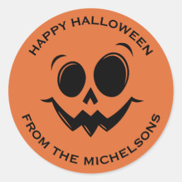 Schattigee Herfst Halloween Jack O lantaarn pompoe Ronde Sticker