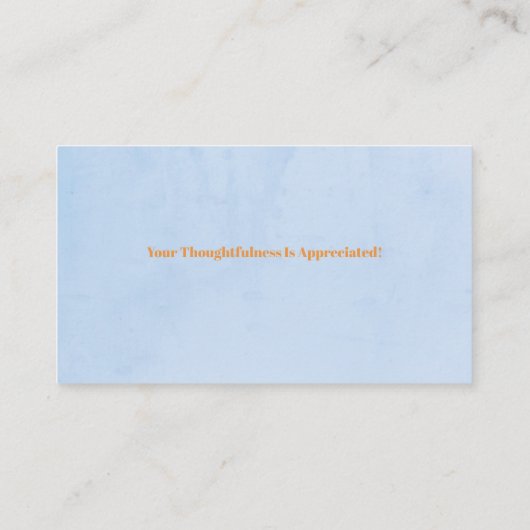 Schattigee Herfst Herfst Beer Pompoen Luier Raffle Visitekaartje (Achterkant)