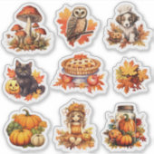 Schattigee Herfst / Herfst waterverf plakboek brie Sticker (Voorkant)
