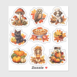 Schattigee Herfst / Herfst waterverf plakboek brie Sticker