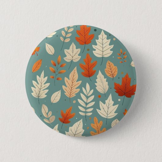 Schattigee herfst-/herfstbladeren ronde button 5,7 cm (Voorkant)