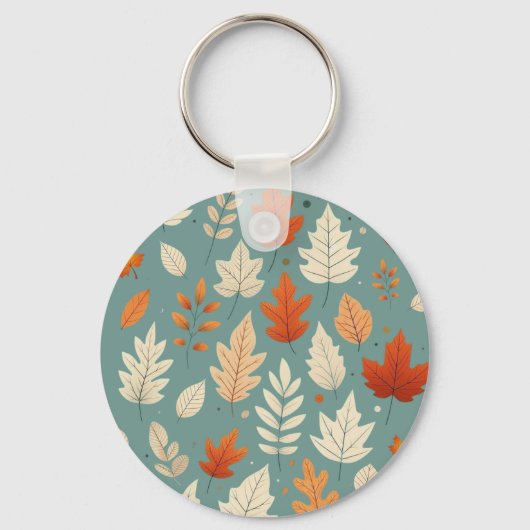 Schattigee herfst-/herfstbladeren sleutelhanger (Voorkant)