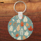 Schattigee herfst-/herfstbladeren sleutelhanger (Voorkant)