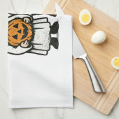 Schattigee Herfst Highland Koe Ghost Halloween 2 Theedoek (Quarter Fold)