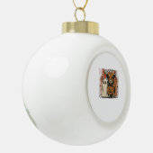 Schattigee Herfst Highland Koe Ghost Halloween Keramische Bal Ornament (Links)