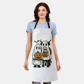 Schattigee Herfst Highland Koe Ghost Halloween Schort (Gedragen)