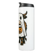 Schattigee Herfst Highland Koe Ghost Halloween Thermosbeker (Geroteerd rechts)