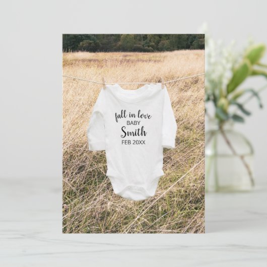 Schattigee Herfst in liefde herfst foto zwangersch Aankondiging (Staand voorkant)