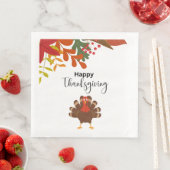 Schattigee herfst kalkoen vogel gelukkig Thanksgiv Servet (Insitu)