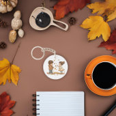 Schattigee herfst Kinder speeltijd Sleutelhanger