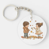 Schattigee herfst Kinder speeltijd Sleutelhanger (Voorkant)