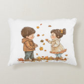 Schattigee Herfst Kinderen Accent Kussen (Voorkant)